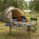 Folding Camping Table 120x55 cm with Bag, Black, MultiGarden
