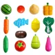 Iso Trade Wooden Play Food for Cutting, 34 Pieces