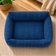 Soft Corduroy Dog and Cat Bed M, 60x45 cm, Blue