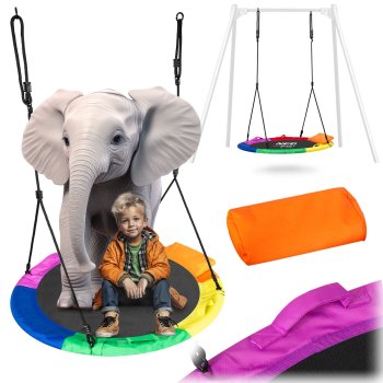 Neo-Sport Swingo XXL Saucer Swing for Kids and Adults 110 cm, Multicolor