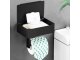Tualetes Papīra Turētājs ar Salvešu Kastes Plauktu, Melns | Toilet Paper Holder with Tissue Shelf