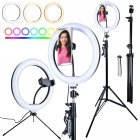 Gredzenveida Riņķa Lampas LED Gaismas Komplekts ar Statīvu 2,1m, Tripodu un Telefona Turētāju | Ring Light Tripod Phone Mount Photo Video Tiktok
