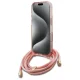 Guess iPhone 16 Pro Max Case Crossbody Cord Script MagSafe, Pink