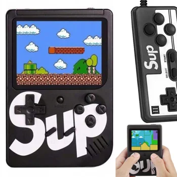 Mini Retro Handheld Game Console, 400 Games, 3.0" LCD, with TV Cable and Pad, Black