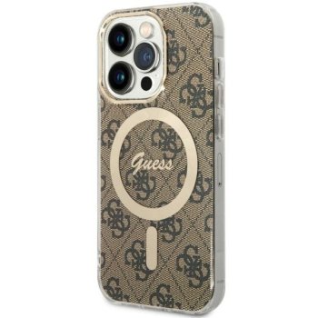Apple iPhone 14 Pro 6.1'' Guess 4G MagSafe Case Cover (GUHMP14LH4STW), Brown
