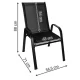 Gardlov 25415 Garden Chairs Set 4 Pcs, Black