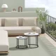 Leobert Round Coffee Table Set (2 pcs), Marble Pattern / Black Legs