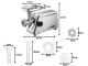 Electric Meat Grinder 800W with 3 Plates & Sausage Attachment