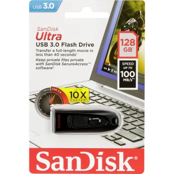 USB Flash Drive SanDisk Ultra SDCZ48-128G-U46, 64GB, USB 3.0, Black