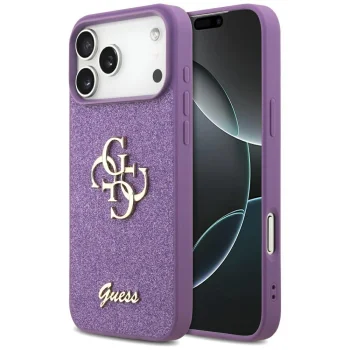 Guess iPhone 17 Pro Max Case Fixed Glitter Big 4G, Purple
