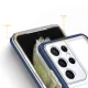 Hybrid Armor Samsung Galaxy S23 Ultra Case Clear 3in1, Transparent with Blue Frame