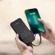 Dudao K11 10000mAh Power Bank with Built-in Cables, Black