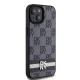 DKNY iPhone 15 Plus Case Checkered Pattern & Printed Stripes, Black