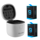 Telesin 3-slot Waterproof Charger Allin Box for GoPro Hero 9 / 10 / 11 + 2 Batteries