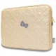 Hello Kitty Zip PU Quilted Bows 14\" Laptop Sleeve Case - Gold