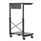 NanoRS RS430 PC Rolling Stand with Shelf, 80kg Capacity, Black