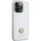 Guess iPhone 15 Pro Case 4G Strass Metal Logo, Silver