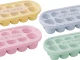 Ice Cube Tray with Lid and Silicone Base, 12 Cubes