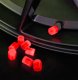 Glowing Car Tire Valve Caps 2 Pcs, Red