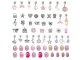 DIY Charm Bracelet and Necklace Making Kit with Jewelry Box, 66 Pieces, Pink