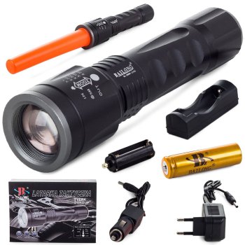 Bailong Tactical LED Flashlight CREE XM-L3-U3 with Zoom, Model 1898B
