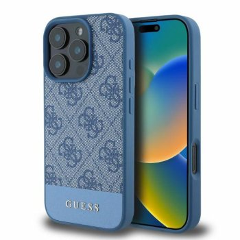 Guess 4G Bottom Stripe Phone Case Cover iPhone 16 Pro Max - Blue
