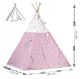 Nukido Children Tent Tipi with Lights, Pink stars