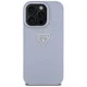 Guess iPhone 16 Pro Max Case PU Grained Hot Stamp 4G Triangle Metal, Purple