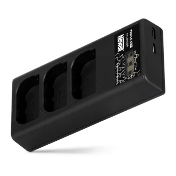 Newell CD-USB-C trijų kanalų įkroviklis Canon LP-E6 akumuliatoriams