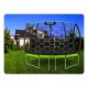 Neo-Sport NS-12C221 Garden Trampoline 374 cm with Inner Net and Ladder, Black/Green