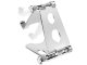 Metal phone and tablet stand with adjustable angle, silver