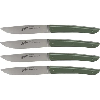 Berkel 4-Piece Steak Knife Set, Smooth Blade, Green
