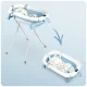 Ricokids RK-287 Foldable Baby Bath Tub with Stand, Thermometer and Cushion, White/Blue