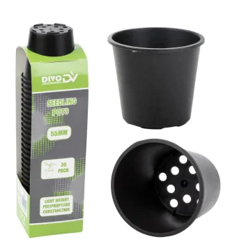 Seedling Pots 55 mm, 30 pcs, Black