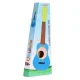 Ecotoys Wooden Kids Guitar with Metal Strings and Pick, Pink