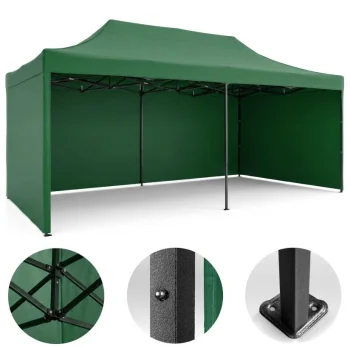 Plonos Garden Pavilion with 3 Walls 3x6m Green (DEFECTIVE ITEM)
