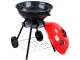 Portable Round Charcoal Grill with Lid and Wheels, 40 cm