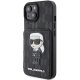 Karl Lagerfeld iPhone 15 Case Saffiano Monogram Ikonik Patch, Black