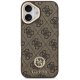 Guess 4G Strass Logo & Big Strap Metal Buttons MagSafe Phone Case Cover iPhone 17 - Brown
