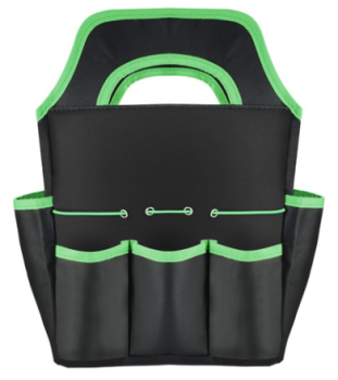 Large Portable Garden Tool Bag Organizer DIVO, Black-Green