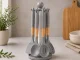6-Piece Silicone Kitchen Utensils Set with Rotating Stand Grey