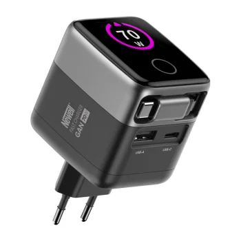 Tinklo įkroviklis Newell GaN 70 W TFT su integruotu USB-C laidu