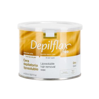 Professional Hair Removal Soft Wax Can Depilflax 100 500 ml, Gold
