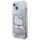 Apple iPhone 15 6.1\'\' Hello Kitty Liquid Glitter Charms Kitty Head Cover Case, Silver