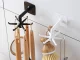 Rotating Kitchen and Bathroom Hanger with 6 Hooks, Black
