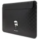 Karl Lagerfeld Saffiano Monogram Ikonik 16\" Laptop Sleeve, Black