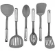 Kitchen Utensil Set, 40 Pieces, Stainless Steel and Nylon, Grey-Silver