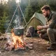 Mountain Goat 4L Camping Pot for Campfire and Tripod, Grey