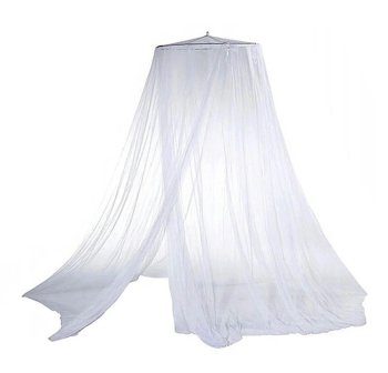 Bed Canopy Mosquito Net for Single & Double Beds, White