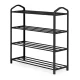 ModernHome Metal Shoe Rack 4 Tiers for 12 Pairs, Black